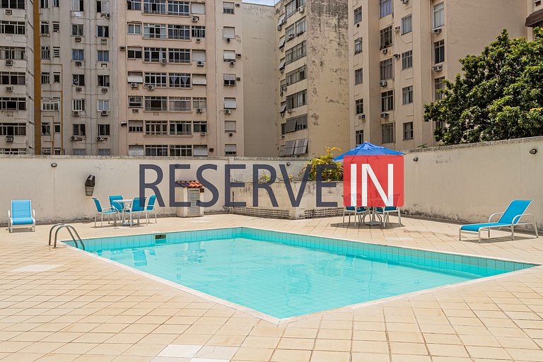 Flat Copacabana - Área de lazer e varanda