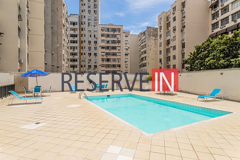Flat Copacabana - Área de lazer e varanda