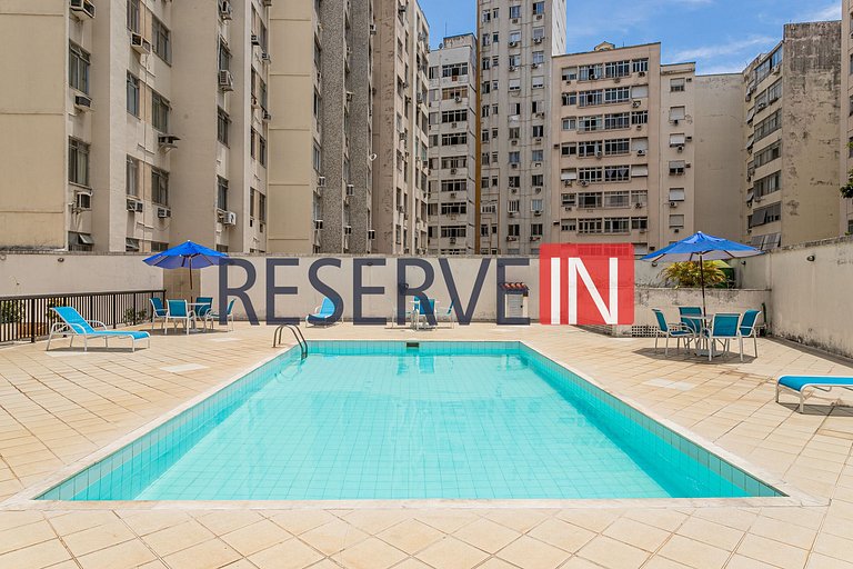 Flat Copacabana - Área de lazer e varanda