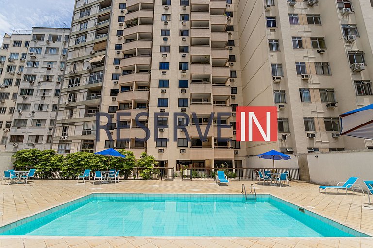 Flat Copacabana - Área de lazer e varanda