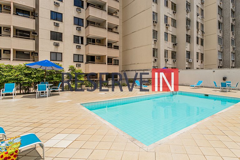 Flat Copacabana - Área de lazer e varanda