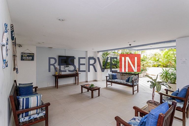 Flat Copacabana - Área de lazer e varanda